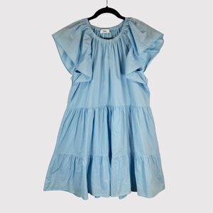 Talulah Womens Dress Blue Mini Flutter Sleeve Sundress Tiered A Line Medium